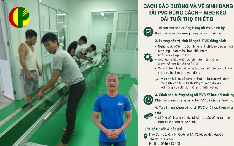 Bảo dưỡng băng tải pvc định kỳ